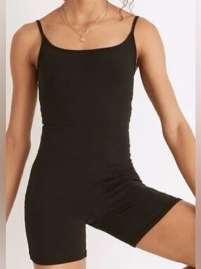 Madewell MWL Knit Biker Unitard Black Size Small